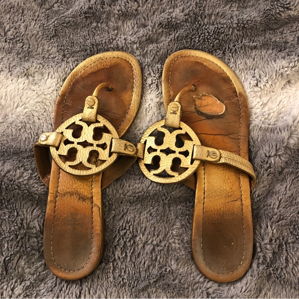 Tory Burch Gold Miller Sandals